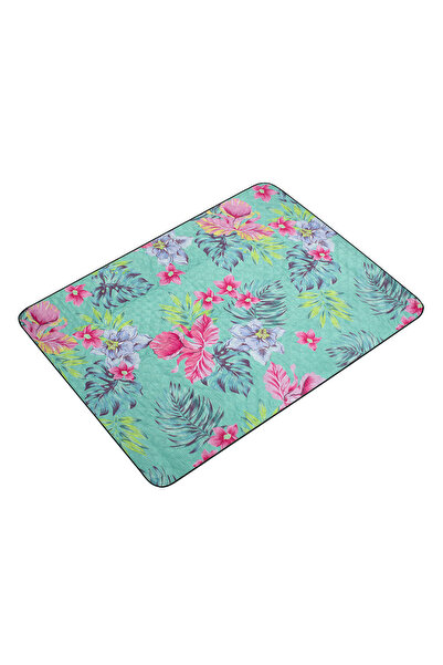 Zumzeria Turquoise Floral Picnic Blanket 200x150cm