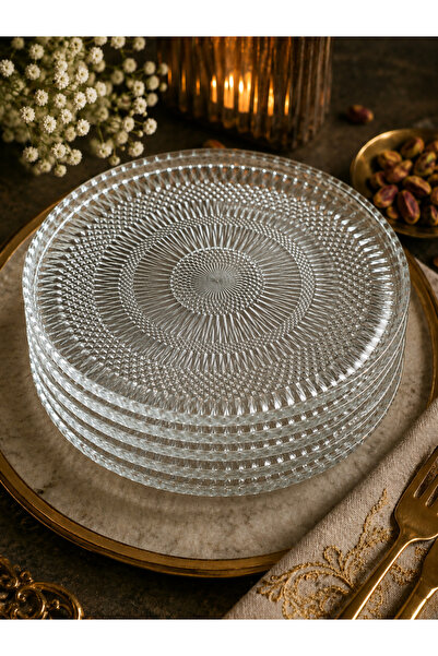 çukurova home Set of 6 Stylish Cake Plates (16 cm)