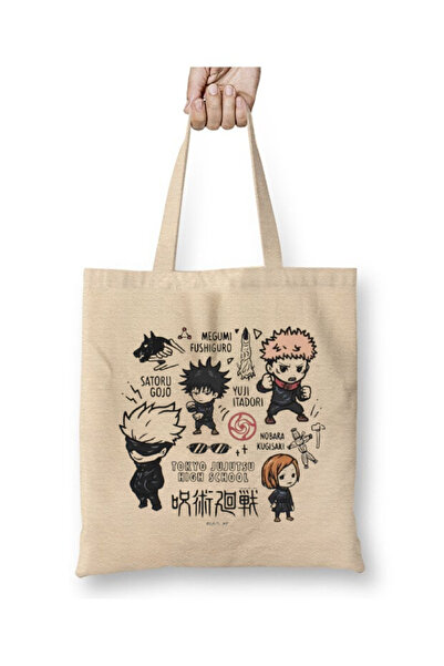 Toyaso Jujutsu Kaisen Japan White Cloth Bag Long Handle Shopping Bag Beach Bag