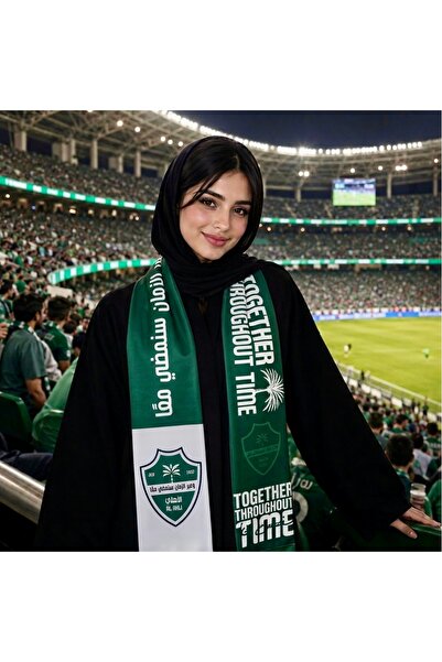 Generic Al Ahli Scarf, with the Phrase "Together through Time", 16X150Cm Fan ...