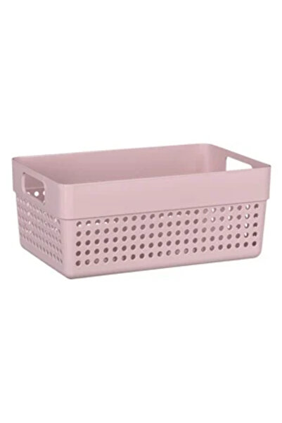 Zumzeria Pink Perforated Plastic Storage Basket with Handles 3.5l