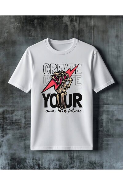 COMVİCHO Create Your Future Printed Oversize T-Shirt
