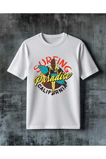 COMVİCHO Surfing Paradise Printed Oversize T-Shirt