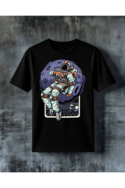 COMVİCHO Astronaut Moon Printed Oversize T-Shirt