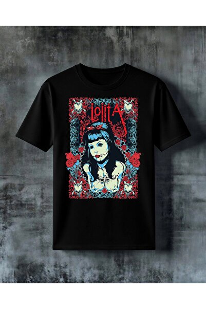 COMVİCHO Lolita Gothic Women's Printed Oversized T-Shirt