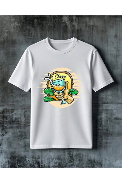 COMVİCHO Cheers Cocktail Printed Oversize T-Shirt
