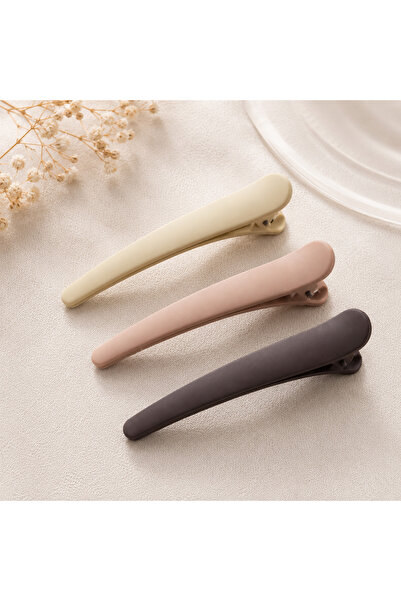 İnDerin Soft Matte Minimal Fransız Toka Seti – 3’lü Mat Toka