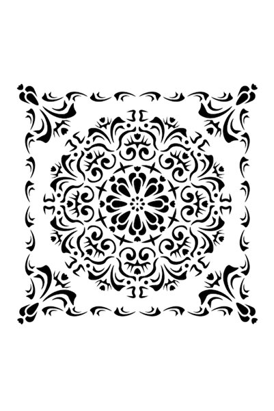 Eni Design Jasmy 3D Construction Stencil, 50x50cm, reusable, plastic