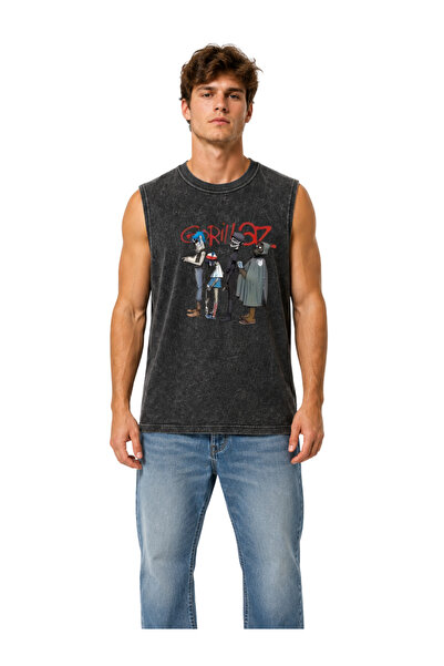 FREAK T-SHIRT Αμάνικο μπλουζάκι με στάμπα Gorillaz, που πλένεται, σε μεγάλο μ...