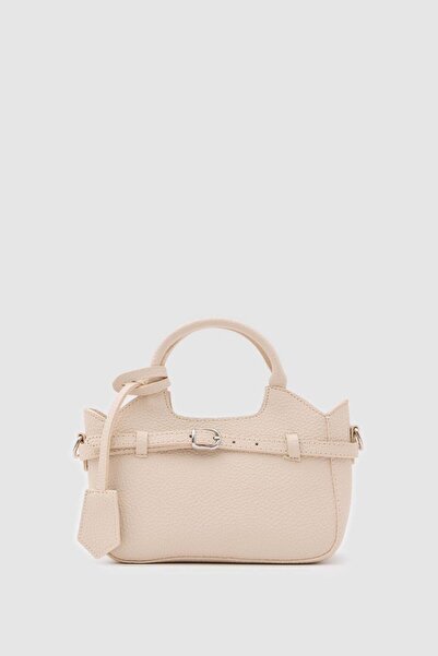 Shule Bags Osa Belt Detailed Crossbody Bag Cream