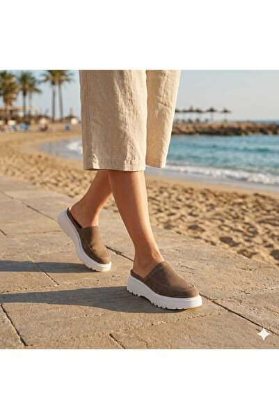 Oneka Shoes شبشب نسائي يومي من جلد المنك المثقب 2606TDFTS1832