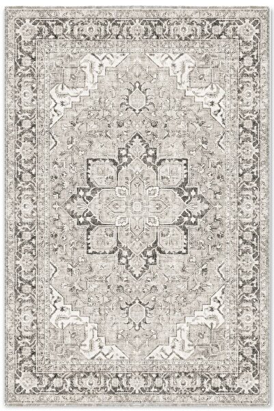 Pastel Home Krem Gri Zara Eskitme Şönil Halı Kilim Yolluk Kaymaz Salon Mutfak...