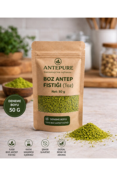 ANTEPURE Toz Antep Fıstığı (Boz)- 50 g ,Yeni Mahsul, %100 Gaziantep