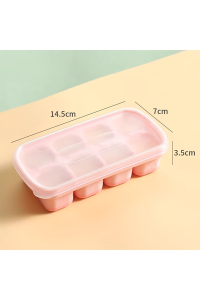 Choice1 Pink 8 Cavity Square Ice Cube Trays Reusable Silicone Ice Cube Mold B...