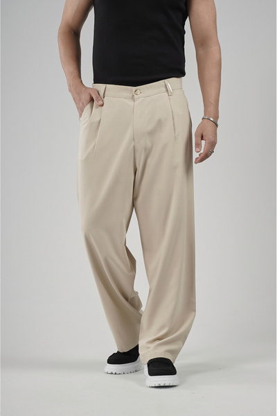 Butik Pile Detailed Baggy Fit Men's Trousers