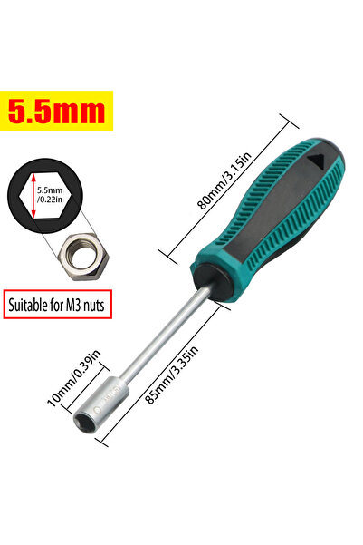Choice8 TT-H5.5mm Socket wrench, external hex socket screwdriver - 4/5/5.5/6/...