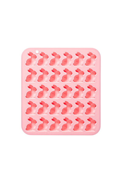 Choice1 Pink Easter Bunny Silicone Mold, 30 Cavities Candy Mould Wax Melt Tra...