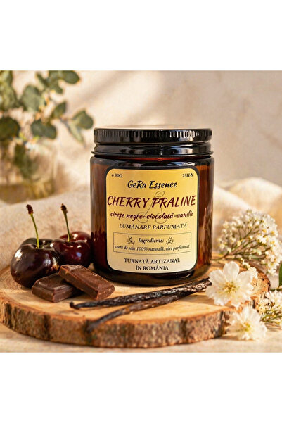GeRa Essence Lumanare parfumata din soia, Cherry Praline - Cirese negre, vani...