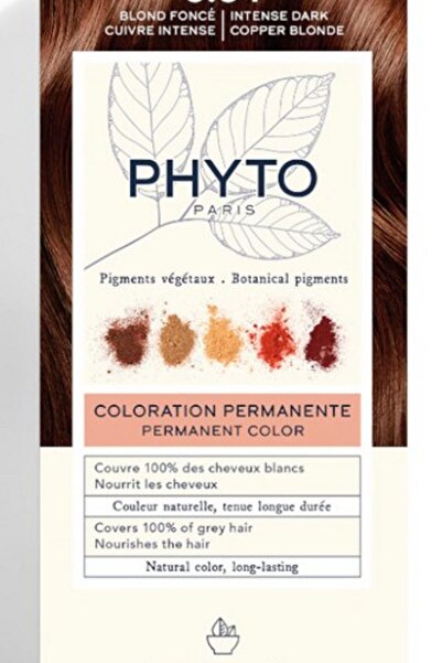 Phyto Kit de vopsea permanentă pentru păr 6.34 Blond cupru intens închis