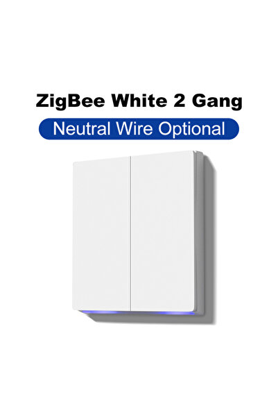 Choice15 ZigBee White 2 Gang GIRIER Tuya Smart ZigBee Wall Switch WiFi Smart ...