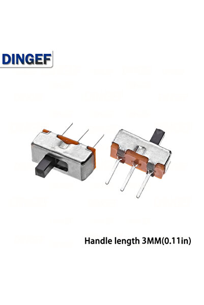 Choice3 مفتاح تبديل صغير عمودي للوحة PCB، 2 وضعية SPDT 1P2T، 3 أطراف، طول الم...