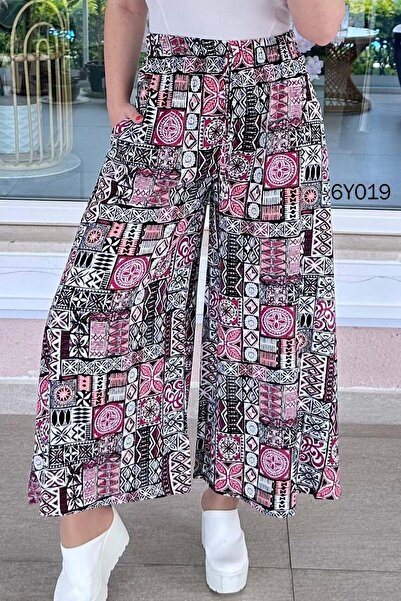 İnce Topuk Pocketed Casual Viscose Pants 6Y019