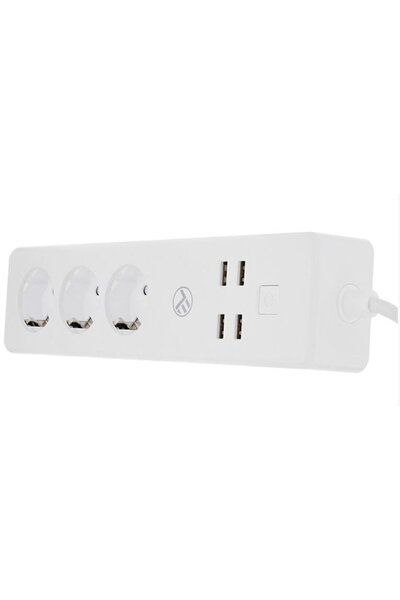 TELLUR WiFi Power Strip, 3 Outlets, 4*USB 4A, 2200W, 10A, 1.8m