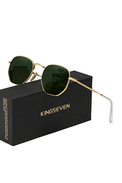 choice2 Golden GreenG15 KINGSEVEN Fashion Round Sunglasses Polarized UV400 Wo...