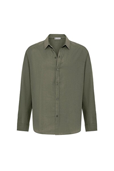 S13 Store Basic oversize long sleeve linen shirt