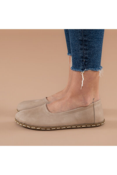 Kadın Barefoot Bej Deri Babet