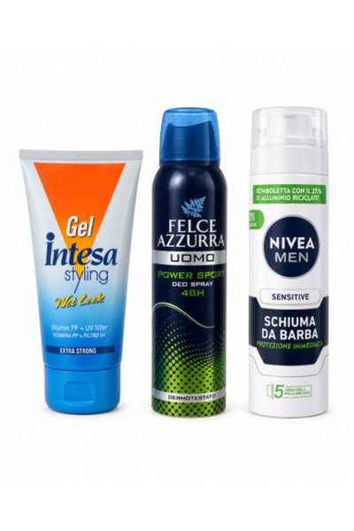 Asselti Set de îngrijire pentru bărbați – Gel de păr Intesa 150 ml, Deodorant...