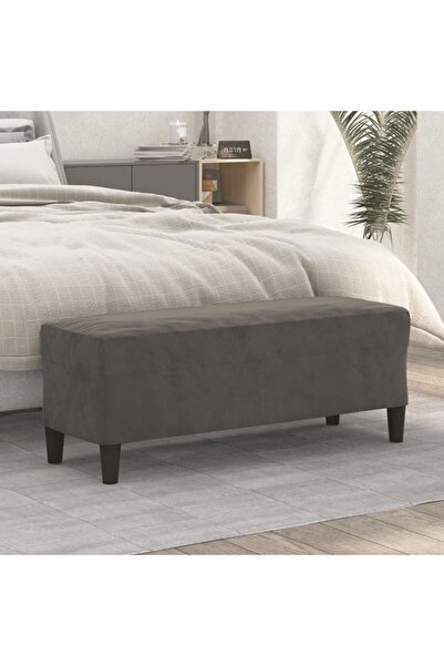 vidaxl Bancă, catifea, 100 x 35 x 41 cm, gri