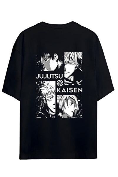 Grafftee Clothing Jujutsu Kaisen Anime Serisi Megumi,Gojo,Yuji ve Nobara Sırt...
