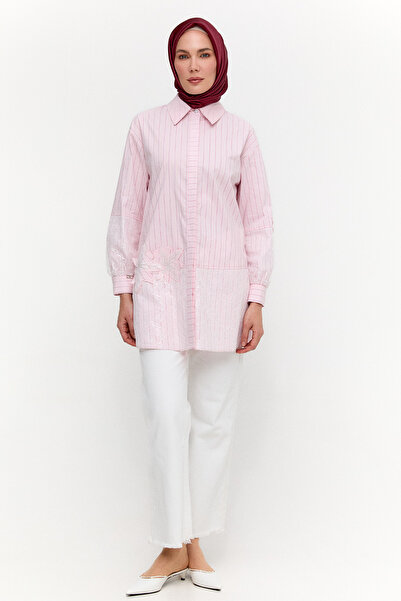 Setrms Çiçekli Çizgili Oversize Tunik