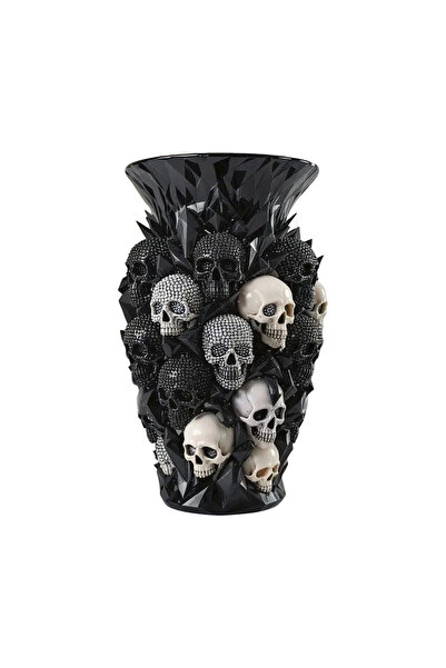 Choice black Gothic Skull Vase, Garden Decorative Resin Craft Ornament, Gothi...