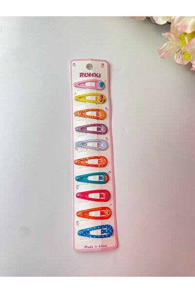 La She Accessories 10 adet çok renkli küçük çıt çıt toka