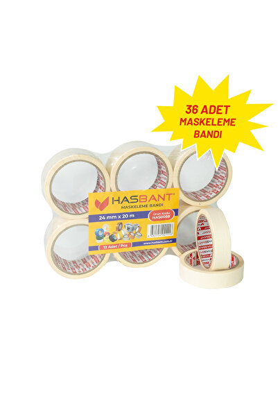 HAS BANT 24MMx20M İNŞAAT MASKELEME BANDI - 36 ADET