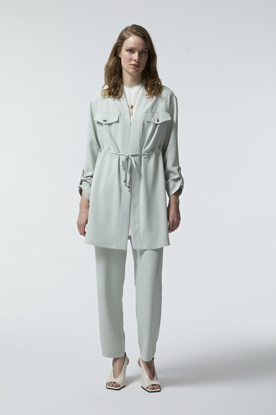 Zühre Flowing Stone Set with Belted Flap Pocket 1212
