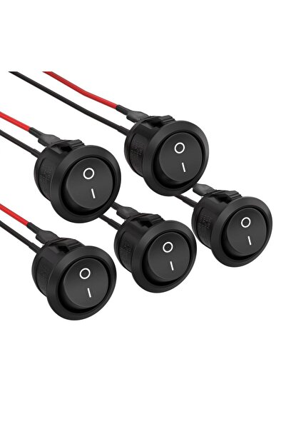 Choice1 5pcs 5/10pcs Mini Round Rocker Switch 15mm Spst Open/Off 12V Dc Power...