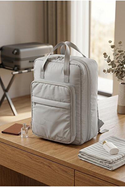 Çantavizyon Light Gray Unisex Large Volume Ultra Light Functional Travel & Mo...