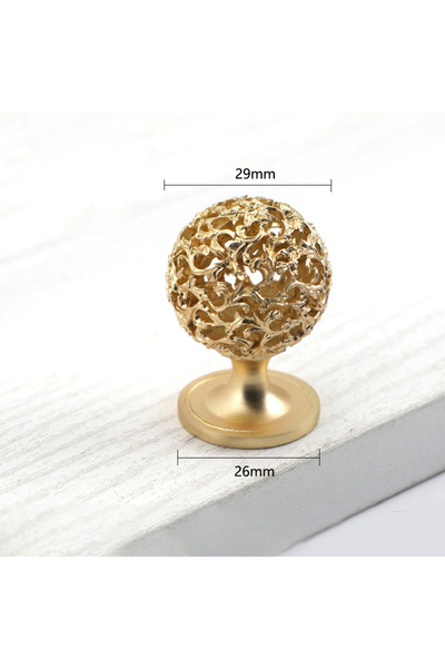 Choice3 Gold hollow 1 Piece of Exquisite Metal Hollow Ball Knob, Polished Zin...
