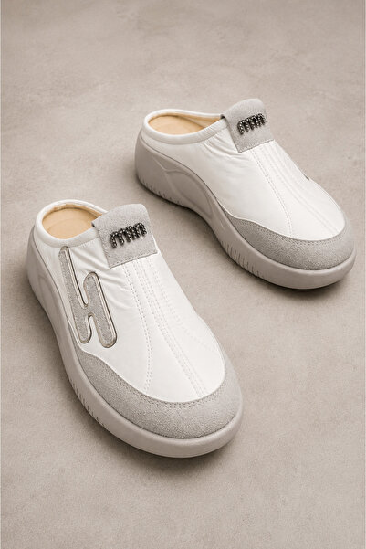 Demirsa Boutique Kadın Beyaz Sneaker Terlik