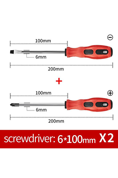 Choice1 2 screwdrivers 6x100 2Pcs Multifunctional Magnetic Screwdriver Flat H...