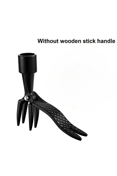 Choice black Heavy-Duty Stand Up Weed Puller Tool,4-Claw Upright Weeder with ...