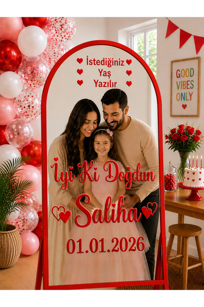 AlpiLeo Kız Çocuk Doğum Günü Ayna Yazısı Sticker | Kişiye Özel İsim Yaş Tarih...
