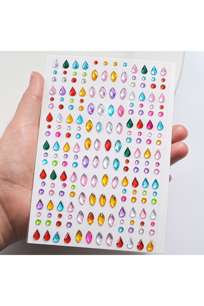 Choice3 NK-LT-117 1pc 3D Colorful Star/Flower Face Diamond Sticker Bling Rhin...
