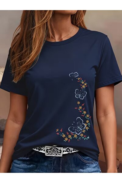puolikuu Tricou unisex cu croială confortabilă, cu panglică și imprimeu dublu