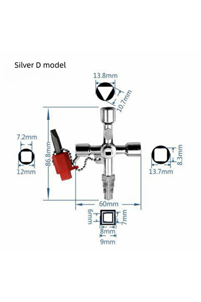 Choice3 Silver D model Multifunction Universal Wrench Set | Cross, Square & T...