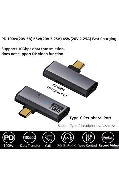 Choice1 GRAY 2-in-1 USB C Splitter Type-C 10Gbps Audio Adapter with 100W PD C...