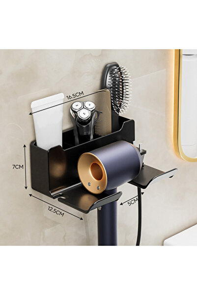 choice2 1 Black Hair Dryer Holder Wall Mounted Wall Dryer Cradle White Black ...